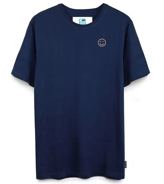 Gary Mash GARY MASH Shirt Zwinker-Smiley aus Biobaumwolle, Blau, – Produktbild 1 von 4