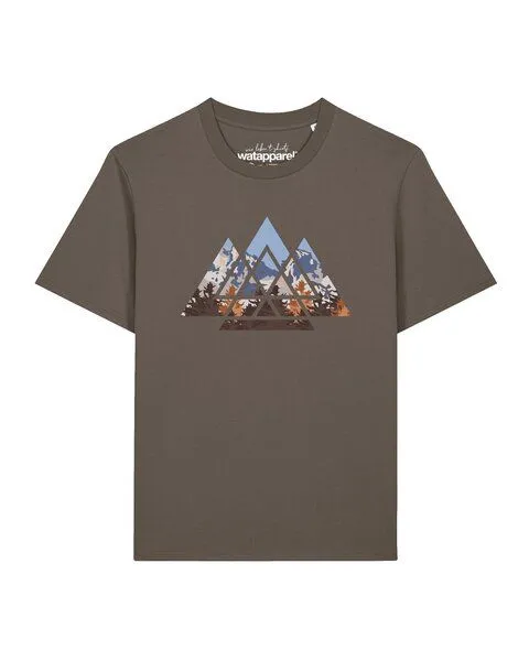 watapparel watapparel T-Shirt Unisex Geometric Landscape, Mocha, – Produktbild 1 von 2