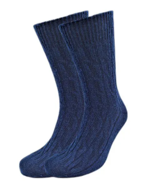 BLS Organic BLS Organic 2er Pack Jaquard Design GOTS zertifizierte Bio-wolle Damen Socken, Navy, – Produktbild 1 von 1