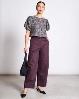 JAN N JUNE JAN 'N JUNE Damen vegan Bluse Cropped Olmos Leo Print – Produktbild 1 von 1