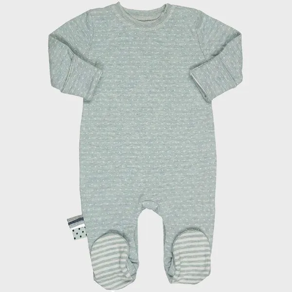 OrganicEra Baby Schlafanzug 'OrganicEra' aus BIO-Baumwolle, Aqua melange (grün), – Produktbild 4 von 4