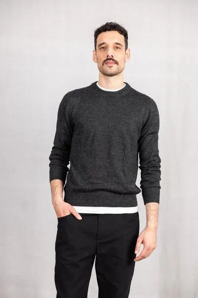 Jyoti - Fair Works Jyoti - Fair Works Baby-Alpaka Strickpullover Sathee, Grau, – Produktbild 1 von 4
