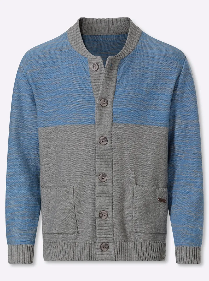 marco donati Strickjacke grau-mittelblau-meliert, Grau-mittelblau-meliert, – Produktbild 1 von 2
