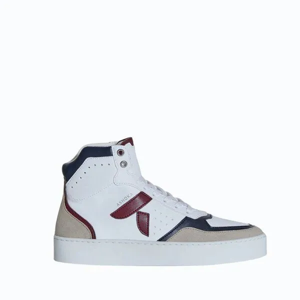 Ashoka Paris Ashoka Paris Mateo High-Top Sneaker Bordeauxrot-Marineblau, Biobasiert & Recycelt – Produktbild 1 von 4