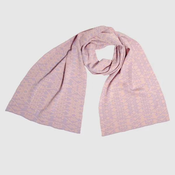 LANARTO slow fashion LANARTO slow fashion Schal Muster 'Fusion' zweifarbig gestrickt aus mulesingfreier Merinowolle, Rosa, – Produktbild 3 von 3