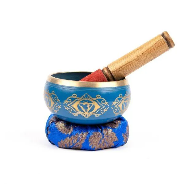 Myga Myga Chakra Klangschale aus gehämmertem Kupfer, Drittes auge ( dunkel blau), – Produktbild 1 von 1