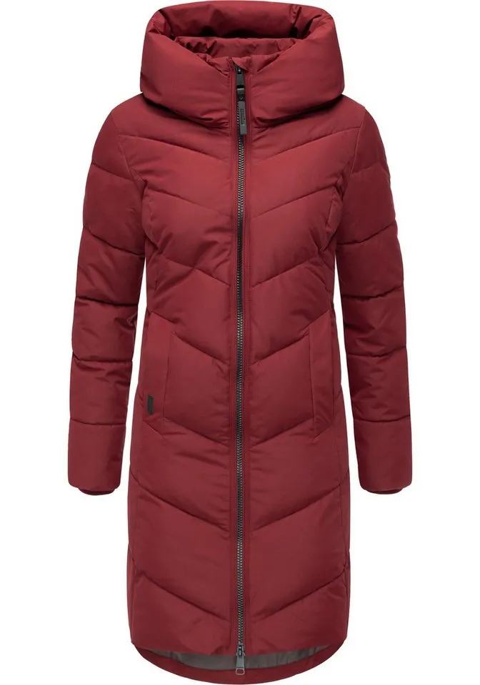 ragwear ragwear Steppmantel Natalin YOUMODO Warmer Damen Wintermantel mit V-Steppung und Kapuze, Rot, – Produktbild 2 von 4