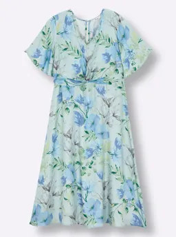 sheego Blumenkleid kalkmint-bleu-bedruckt – Produktbild 1 von 1