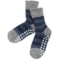 hirsch natur Kinder Stoppersocken Bio-Schurwolle grau-marine-geringelt Gr.18-20 – Produktbild 1 von 1