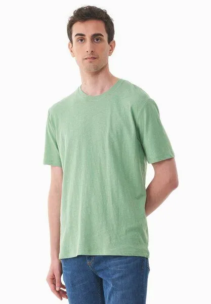 ORGANICATION ORGANICATION T-Shirt aus Bio-Baumwolle und Leinen, Matcha green, – Produktbild 4 von 4