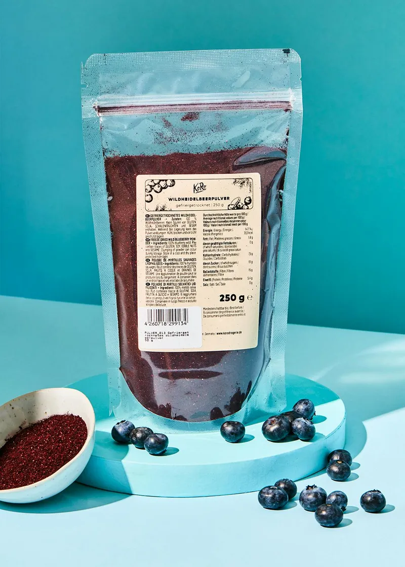 KoRo Gefriergetrocknetes Wildheidelbeerpulver 250 g – Produktbild 1 von 5