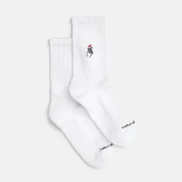 Natural Vibes Natural Vibes Heart Hand | Bio GOTS | Weiße Tennissocken | Herzsymbol | Herren Damen Socken | Unisex – Produktbild 1 von 1