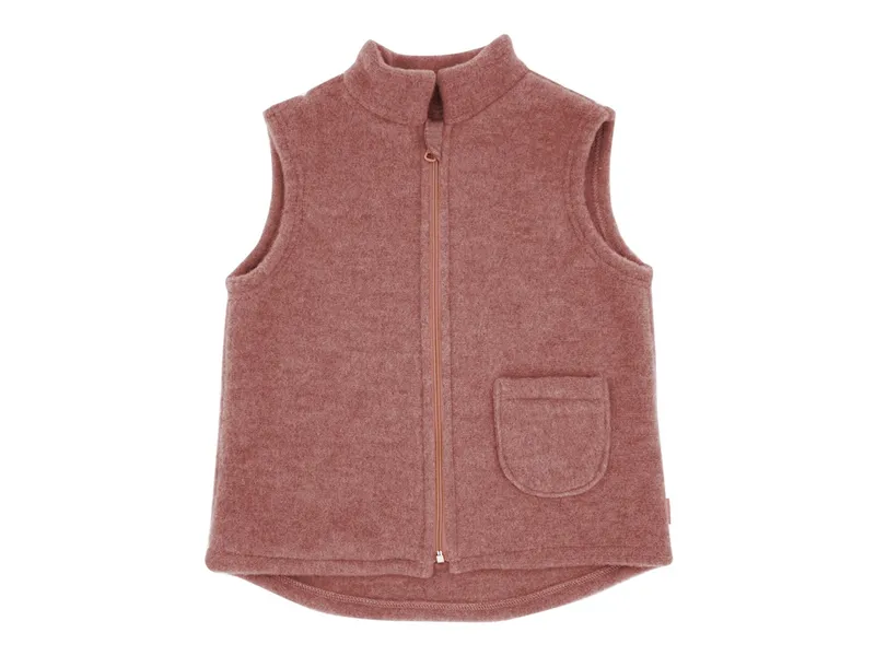 Maximo Kinder Weste Bio-Schurwolle Fleece heiderose-meliert Gr. 110/116, Rosa, – Produktbild 1 von 2