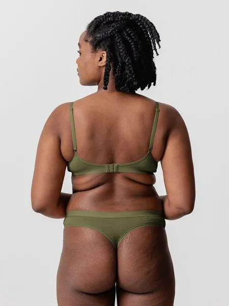 erlich textil erlich textil Antje String aus Bio-Baumwolle, made in Europe, Olive, – Produktbild 2 von 5
