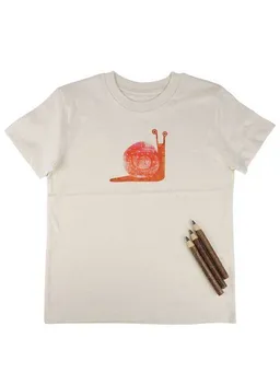MelaDi Meladi Kinder Shirt aus Biobaumwolle - Schnecke auf Natural Raw – Produktbild 1 von 1