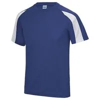 Just Cool Just Cool Contrast Cool T-Shirt Recyceltes Polyester Atmungsaktiv Vegan, Blau/weiss, – Produktbild 1 von 1