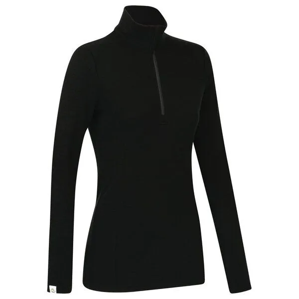 Kaipara - Merino Sportswear Kaipara - Merino Sportswear Merino Zip-Neck Slimfit 250 Damen, Schwarz, – Produktbild 2 von 2