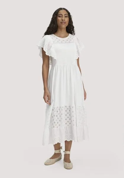 hessnatur hessnatur Bohemian Jersey Kleid Midi Relaxed aus reiner Bio-Baumwolle, Naturweiss, – Produktbild 1 von 5