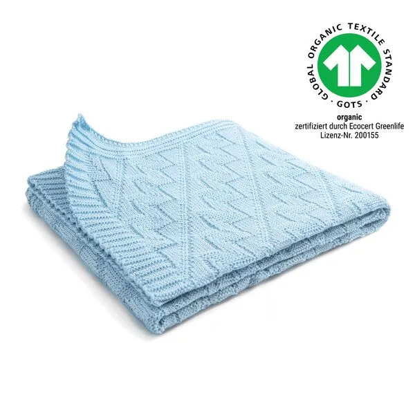 Sonnenstrick Sonnenstrick Babydecke mit Rauten-Muster, Blau, – Produktbild 1 von 5