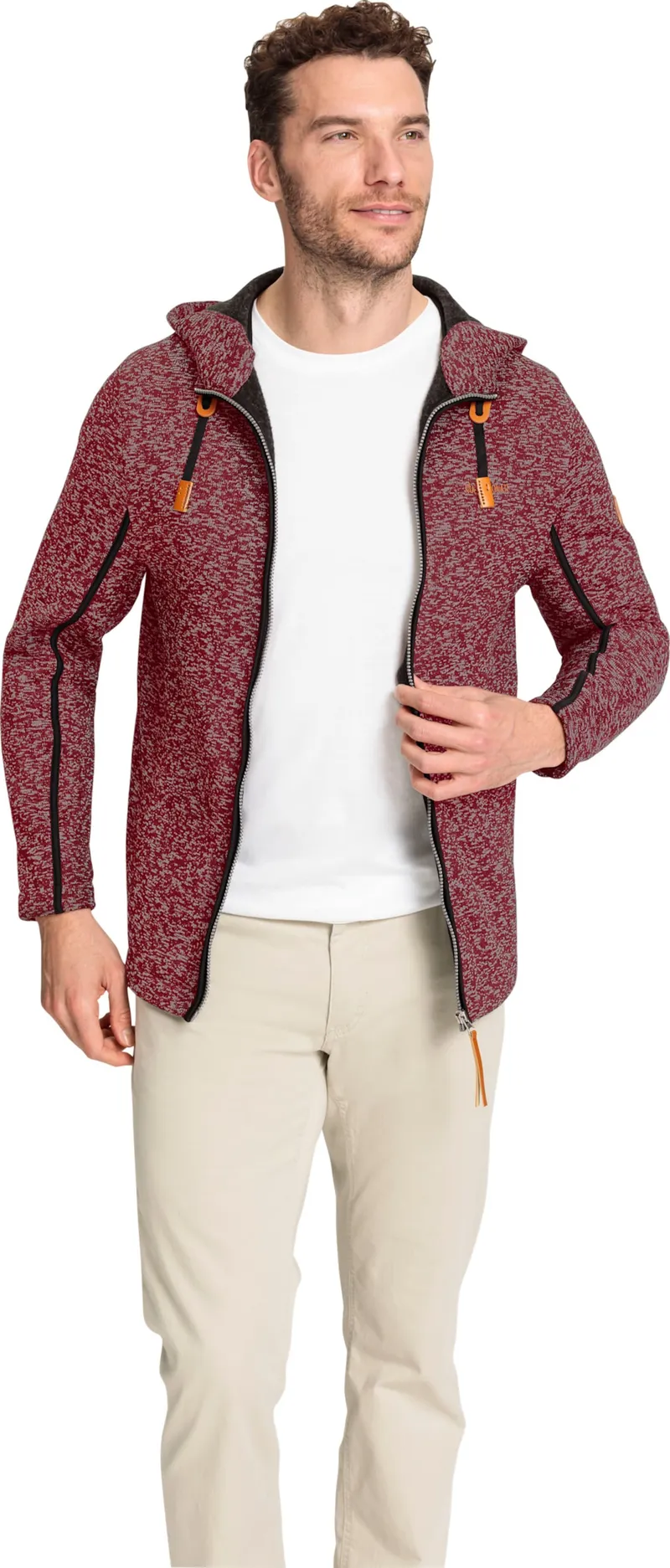 marco donati Strickfleecejacke, Dunkelrot-meliert, – Produktbild 2 von 2