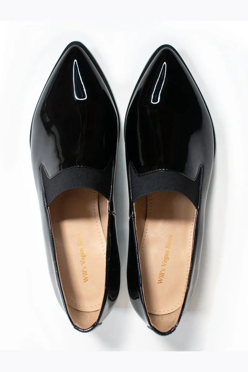 Will's Vegan Store Will's Vegan Store Damen vegan Derby Loafer Lack Schwarz, Schwarz, – Produktbild 1 von 2