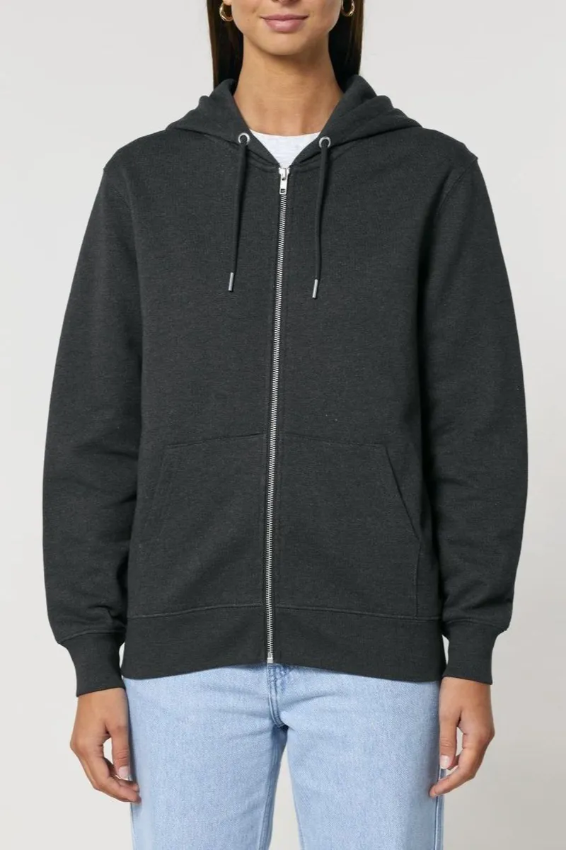 UNIPOLAR UNIPOLAR Herren vegan Zip Hoodie Basic Culving, Dunkelgrau, – Produktbild 2 von 2