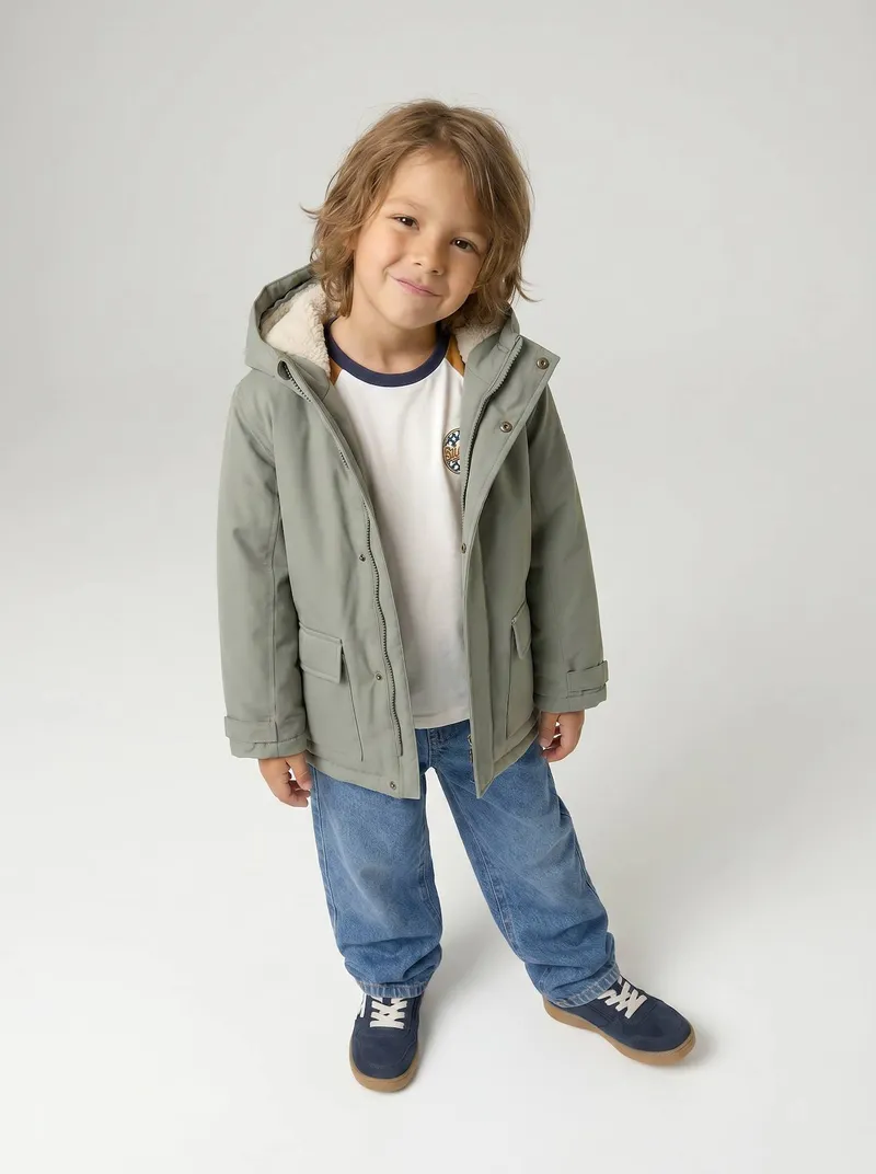 Vertbaudet Vertbaudet Jungen 3-in-1-Jacke mit Polyester, Moosgrün, – Produktbild 3 von 4