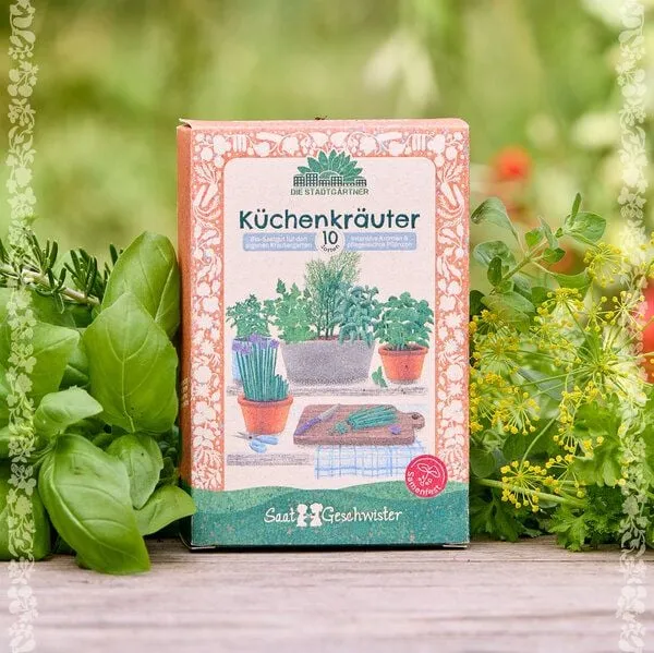 Die Stadtgärtner Die Stadtgärtner BIO-Saatgut-Set "Küchenkräuter" I Saatgut-Set mit verschiednen Küchernkräuter I Kleiner Küchenhelfer – Produktbild 2 von 3