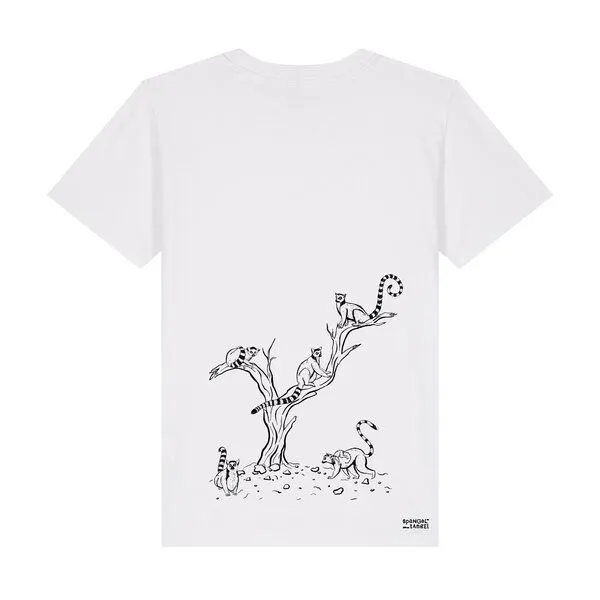 Spangeltangel Spangeltangel Kinder-T-Shirt "Lemuren", Biobaumwolle, Affe, Kurzarm, Dunkelgrün, – Produktbild 4 von 4