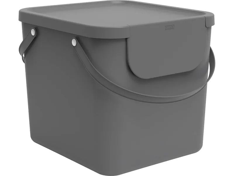 rotho rotho Abfallbehälter "ALBULA" aus recyceltem Kunststoff, 40 l, anthrazit – Produktbild 1 von 1