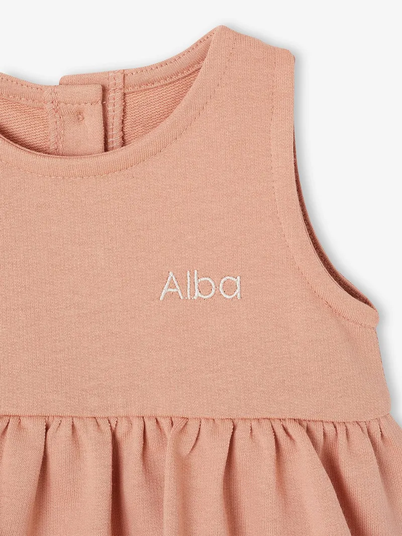 Vertbaudet Baby Kleid mit integriertem Body Mädchen personalisierbar, Altrosa, – Produktbild 3 von 4