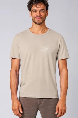 HempAge Hempage Herren vegan T-Shirt Timeless Mit Distel Print Beige – Produktbild 1 von 1