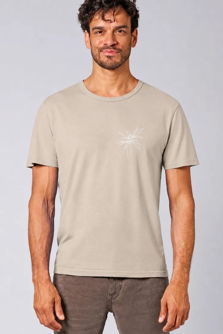 HempAge Hempage Herren vegan T-Shirt Timeless Mit Distel Print Beige, Beige, – Produktbild 1 von 2