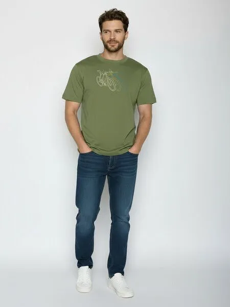 GreenBomb GREENBOMB Race Fusion - Lässiges Oversize-T-Shirt aus Bio-Baumwolle / hochwertiger Print / GOTS / Fair & Vegan, Grün (dark seed), – Produktbild 3 von 4