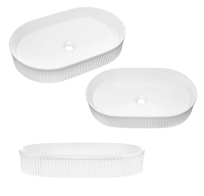 Lomadox Waschtisch DURANGO-56, 60 cm breit, Keramikwaschbecken, kaschmir, 2 Schubladen, Braun, – Produktbild 3 von 7