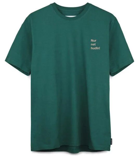 Gary Mash GARY MASH T-Shirt Nur net hudln! aus Biobaumwolle, Dunkelgrün (grün), – Produktbild 3 von 4