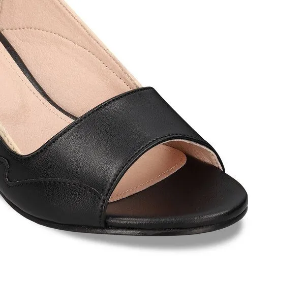 Nae Vegan Shoes Nae Vegan Shoes NAE - Mara Schwarze Vegane Absätze in AppleSkin, Schwarz, – Produktbild 3 von 4