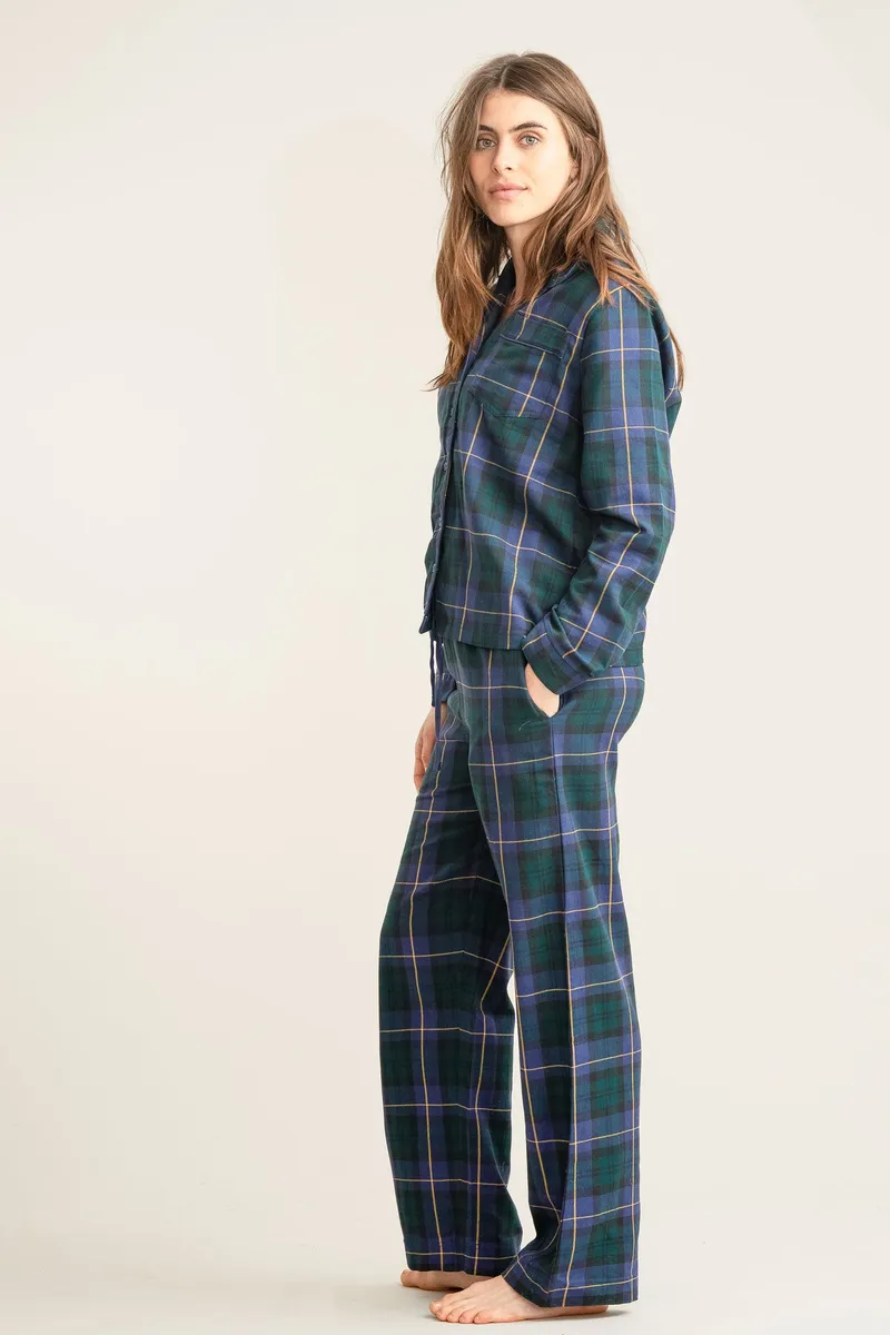 KOMODO KOMODO Damen vegan Pyjama Set Jim Jam Uhr Schwarz, Schwarz, – Produktbild 1 von 2