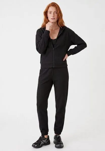ORGANICATION ORGANICATION JENNIFER | Waffel-Hoodiejacke aus Bio-Baumwolle & recyceltem Polyester, Black, – Produktbild 4 von 5