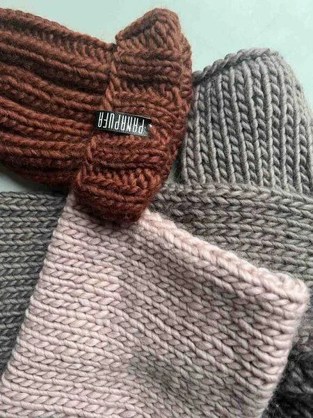 PANAPUFA PANAPUFA Handgestrickte Chunky Beanie – 100 % Merinowolle, Choco braun, – Produktbild 6 von 7
