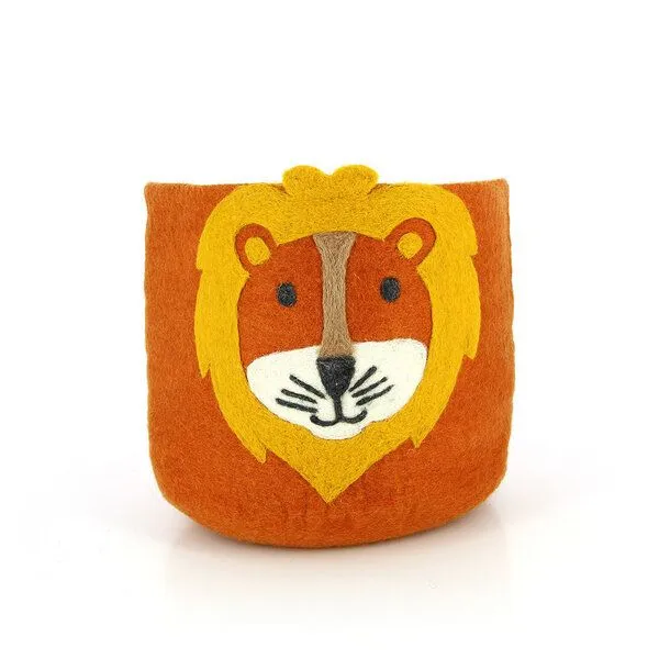 GLOBO Fair Trade GLOBO Fair Trade Korb TIERE aus Filz, verschiedene Motive fürs Kinderzimmer, Löwe, – Produktbild 1 von 1