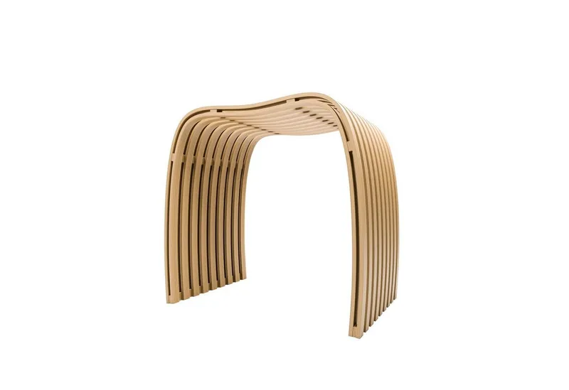 Schulte Schulte Dusch- und Badhocker aus Bambus, belastbar bis 130,00 kg, ergonomisch geformt, rutsch- und standfest, Beige, – Produktbild 1 von 4