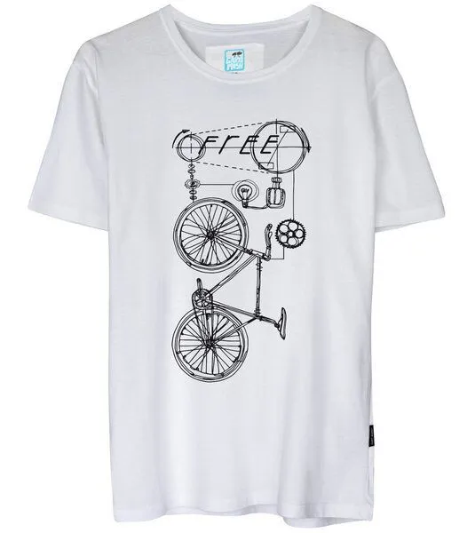 Gary Mash GARY MASH T-Shirt Freecycle#2 aus Biobaumwolle, Weiß, – Produktbild 1 von 4