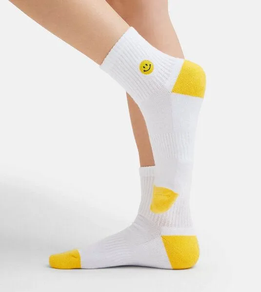 Natural Vibes Natural Vibes Smiley Quarter Socken | Bio GOTS | Sneaker Socken mit Smile | Herren Damen Socken | – Produktbild 3 von 4