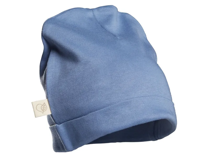 HANS NATUR Kinder Mütze Bio-Baumwolle blau Gr.110/128, Blau, – Produktbild 1 von 2