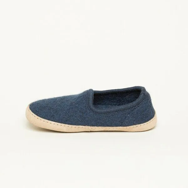 Gottstein Gottstein Woll-Hausschuh Cheyenne aus 100% Schurwolle | Hüttenschuh für Damen & Herren, Dunkel-blau, – Produktbild 3 von 4