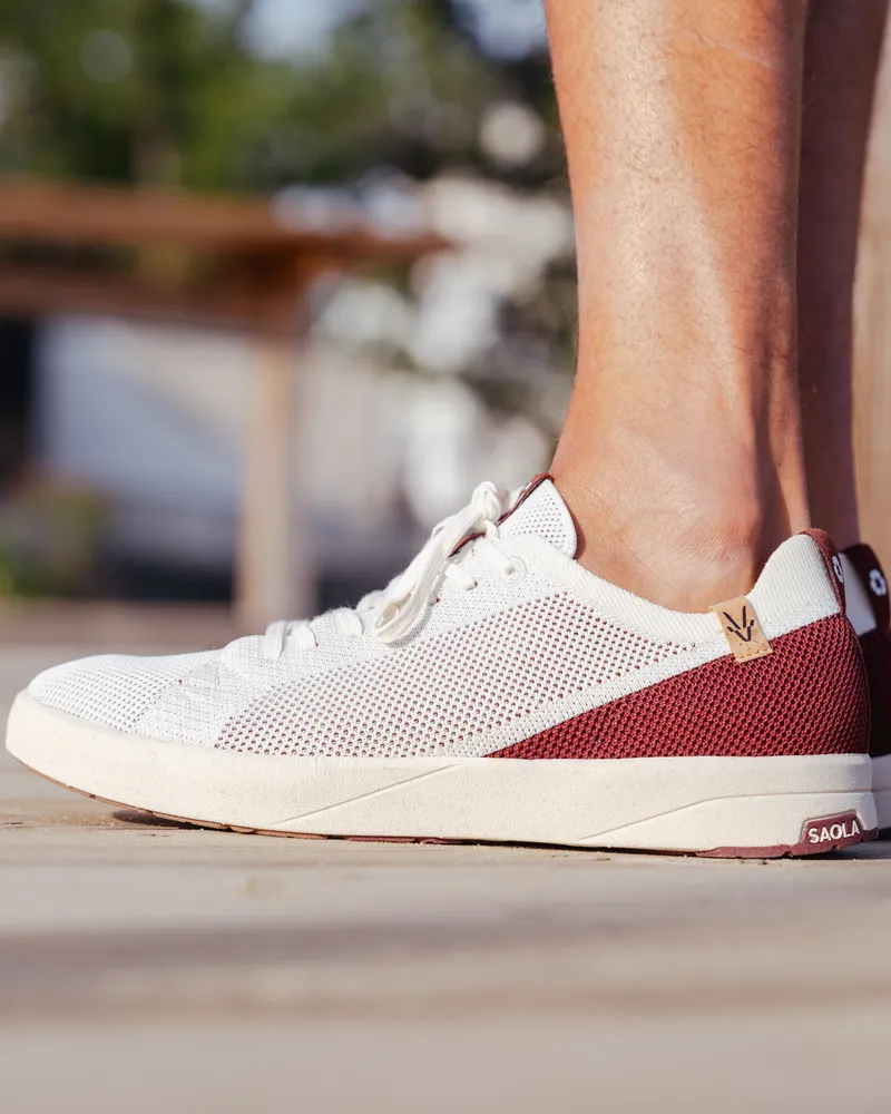 SAOLA SAOLA Herren vegan Sneaker Herren Cannon Knit 2.0 Weiß/Rot, Weiß, – Produktbild 2 von 2