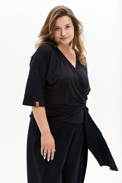 KOKOworld KOKOworld Damen Bluse Lena aus Viskose EcoVero, Black (schwarz), – Produktbild 2 von 4
