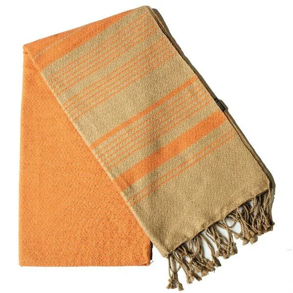Karawan authentic Karawan authentic Hamamtuch Fouta "sand" aus Biobaumwolle, 100 × 200 cm, Curcuma, – Produktbild 1 von 4