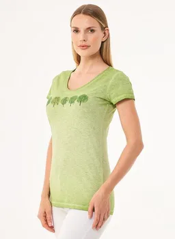 ORGANICATION ORGANICATION Cold Pigment Dyed T-Shirt aus Bio-Baumwolle mit Baum-Print – Produktbild 1 von 1